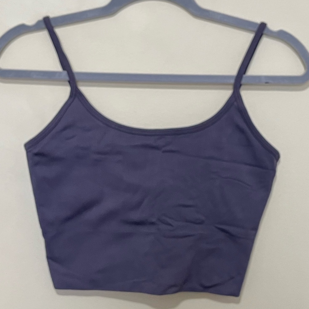 Athleta | Ribbed Cropped Cross-Back Tank | Purple | XS